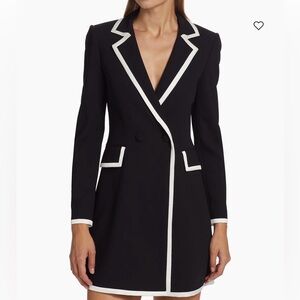 Alice + Olivia Kyrie Piped Tuxedo Dress